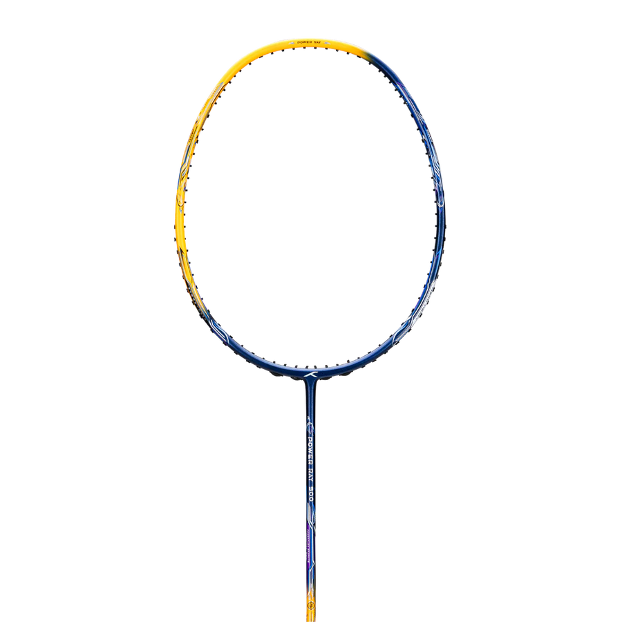 Hundred Power Ray 900 Badminton Racket Prestrung (Navy/Dark Yellow)