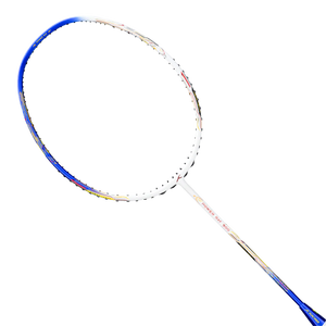 Hundred Power Ray 900 Badminton Racket Prestrung (White/Royal Blue)