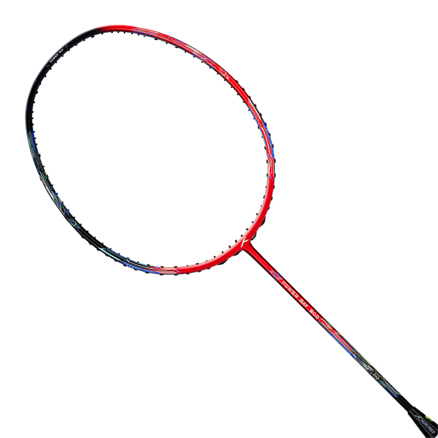 Hundred Power Ray 900 Badminton Racket Prestrung (Orange Red/Black)
