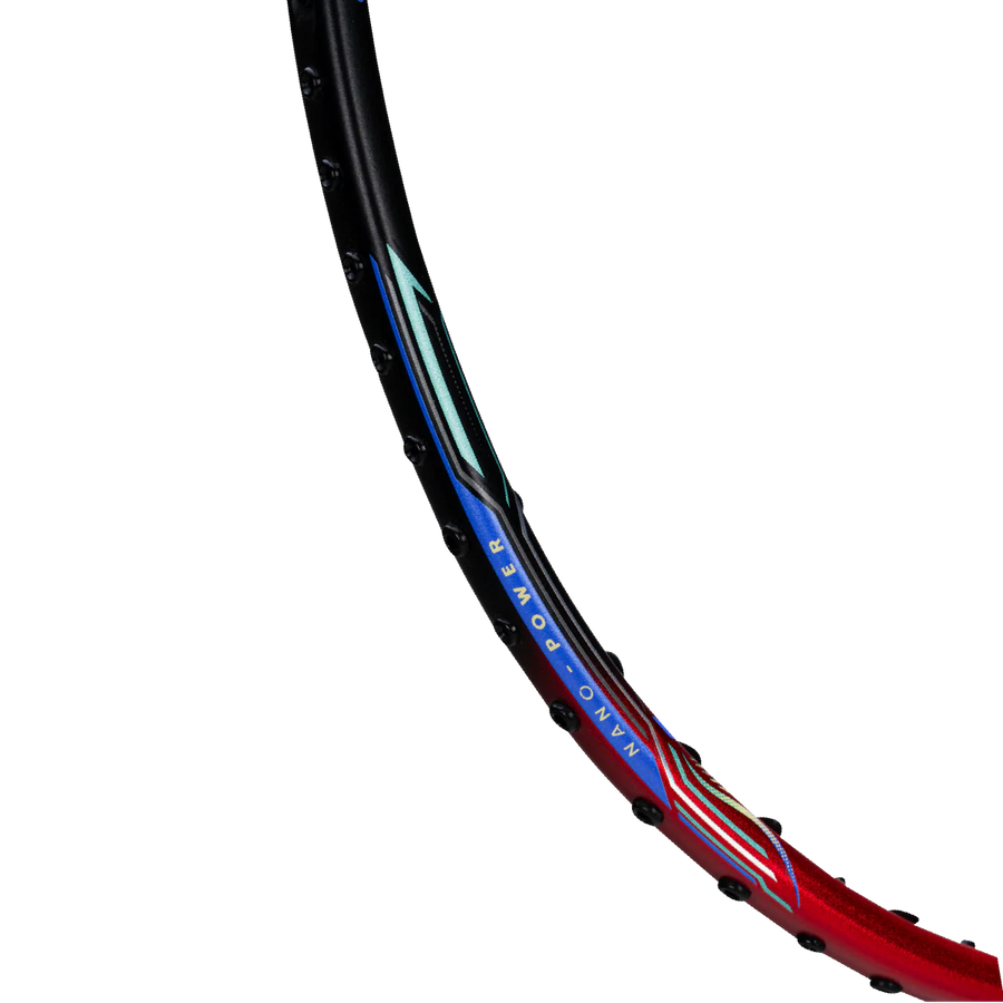 Hundred Power Ray 900 Badminton Racket Prestrung (Orange Red/Black)