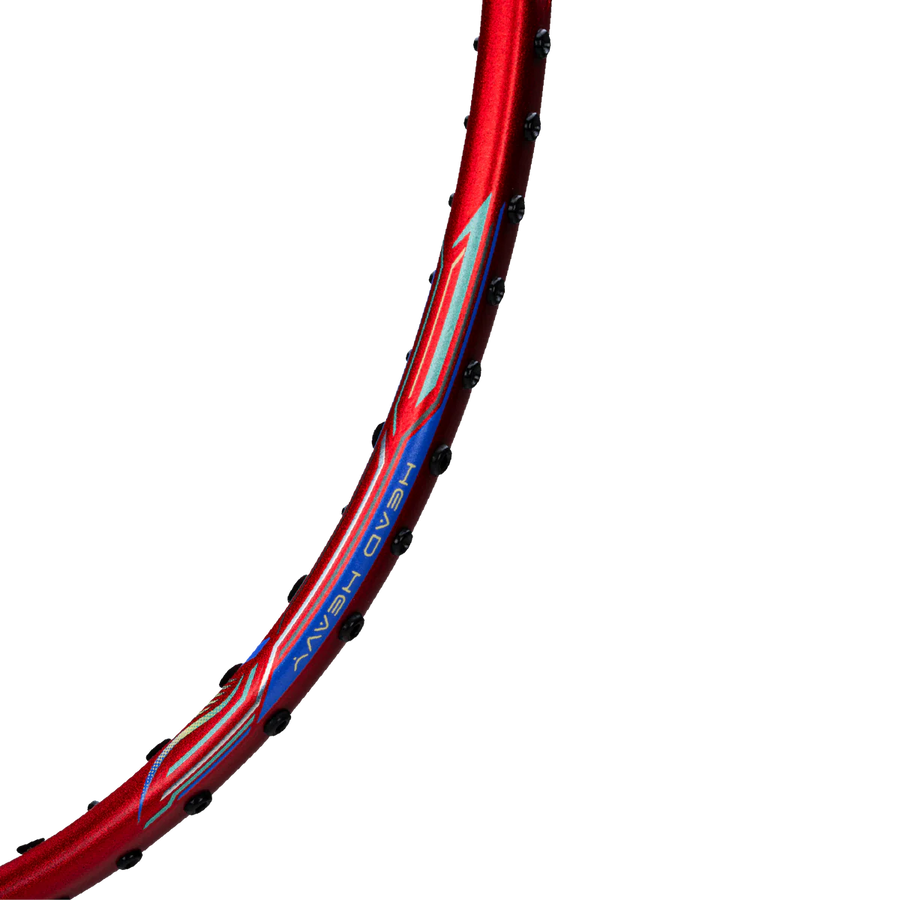 Hundred Power Ray 900 Badminton Racket Prestrung (Orange Red/Black)