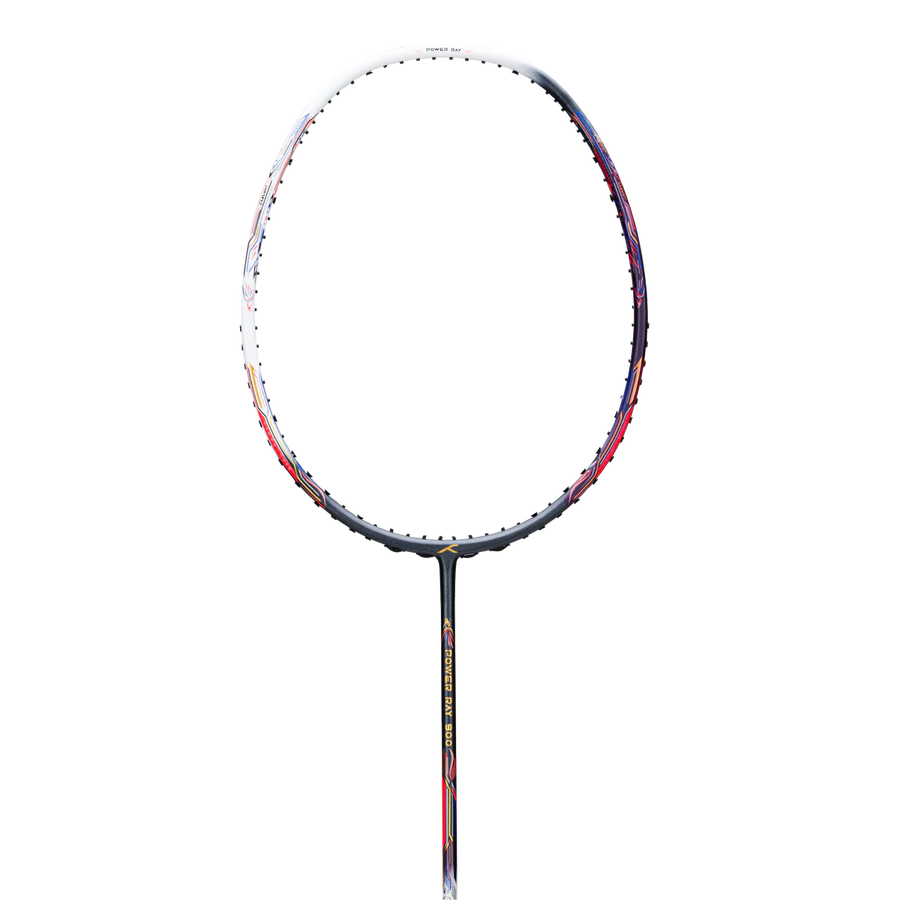 Hundred Power Ray 900 Badminton Racket Prestrung (Dark Grey/White)