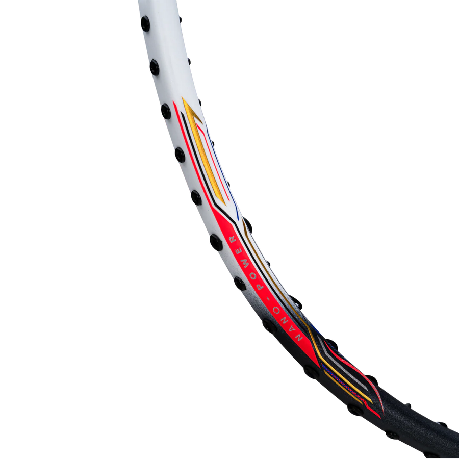 Hundred Power Ray 900 Badminton Racket Prestrung (Dark Grey/White)