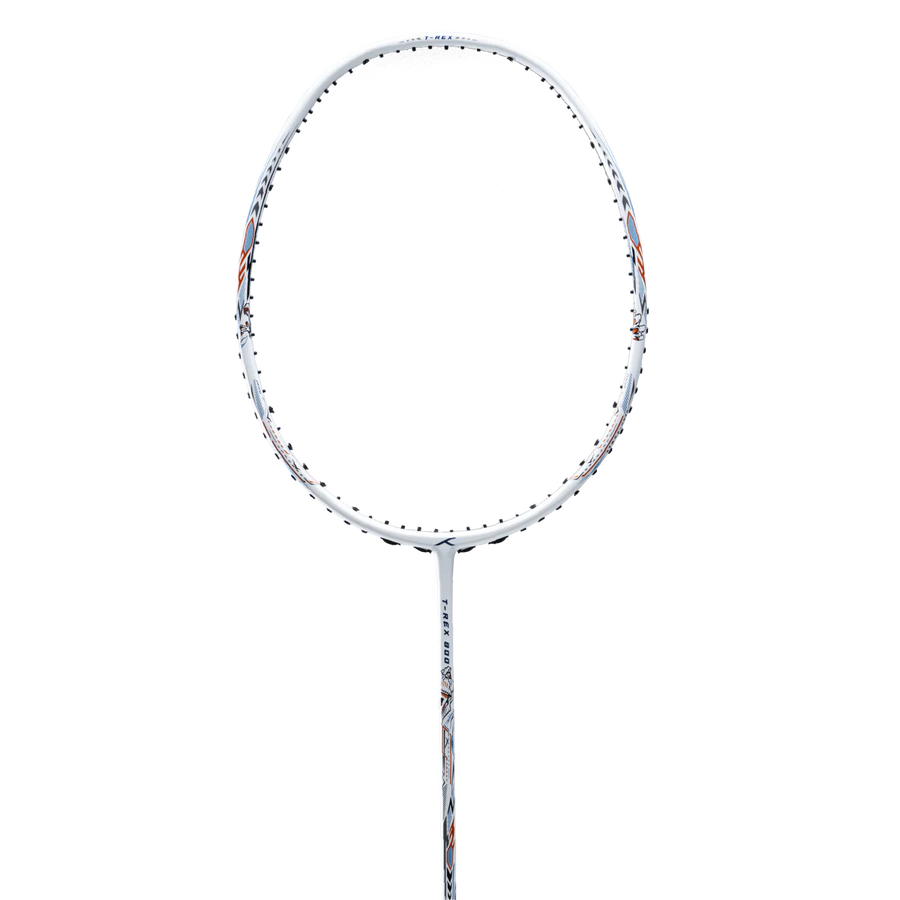 Hundred T-Rex 800 Badminton Racket Prestrung (White)