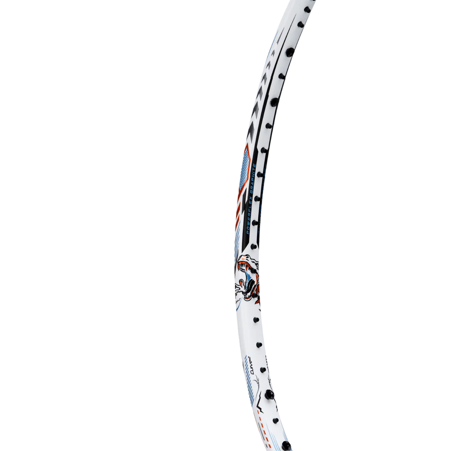 Hundred T-Rex 800 Badminton Racket Prestrung (White)
