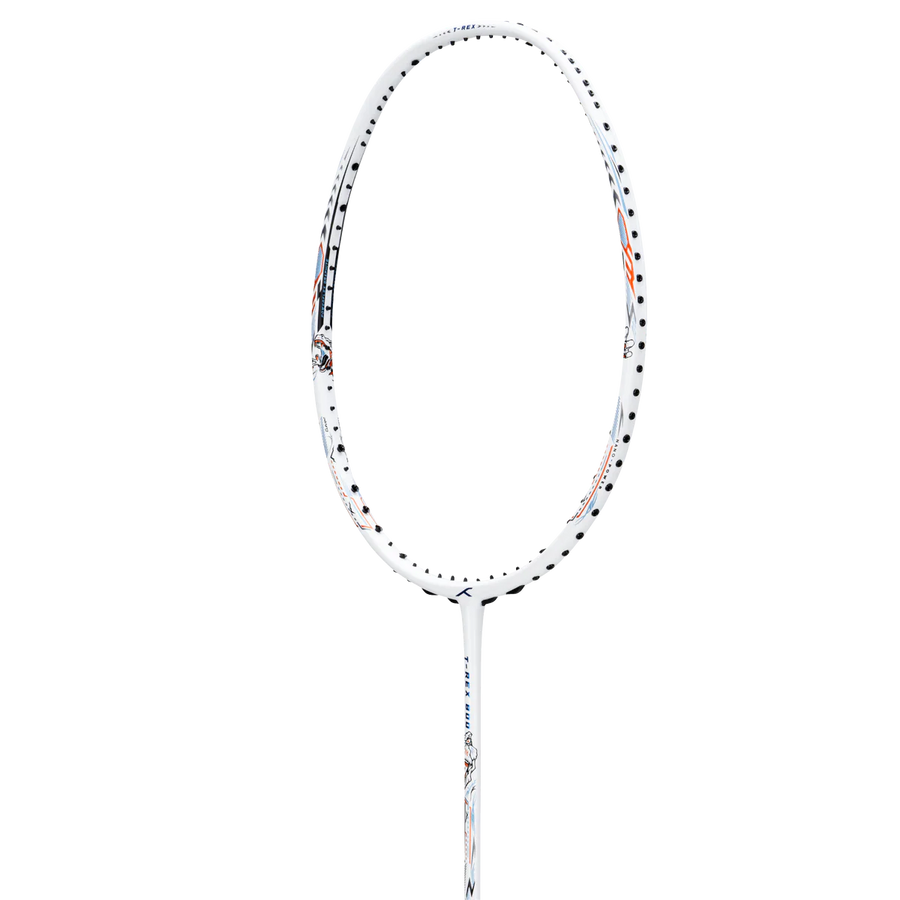 Hundred T-Rex 800 Badminton Racket Prestrung (White)