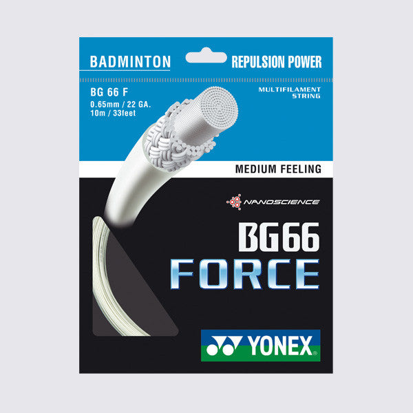 Yonex BG66 Force (BG66F) Badminton String Set (10 m / 33 ft) 0.65mm
